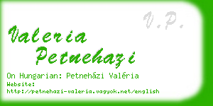 valeria petnehazi business card